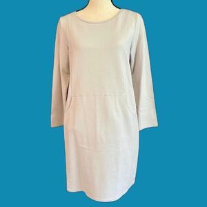 PureJill J. Jill gray casual dress kangaroo pocket long sleeve size medium EUC